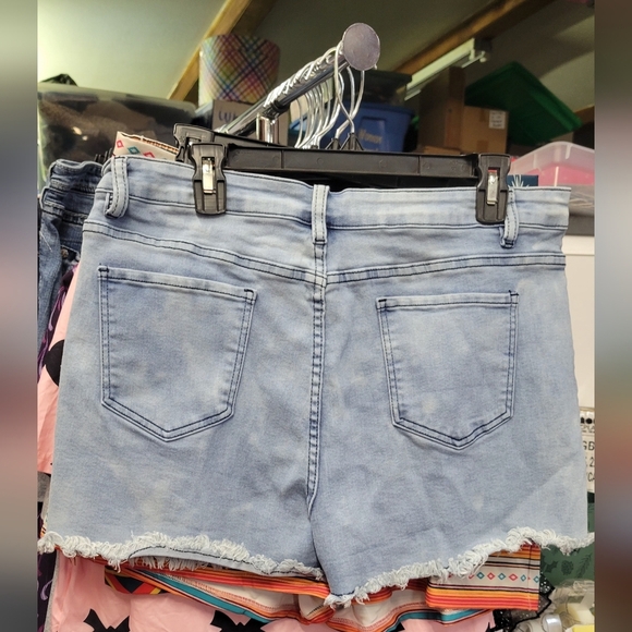 Crazy Train Western Serape Patchwork Denim Shorts - Picture 2 of 3